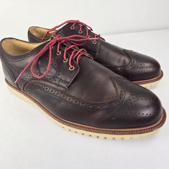 FootJoy Men's Size 12 Wide Club Casuals Wing Tip Golf Shoe- Brown Style 79057 - Picture 2 of 9